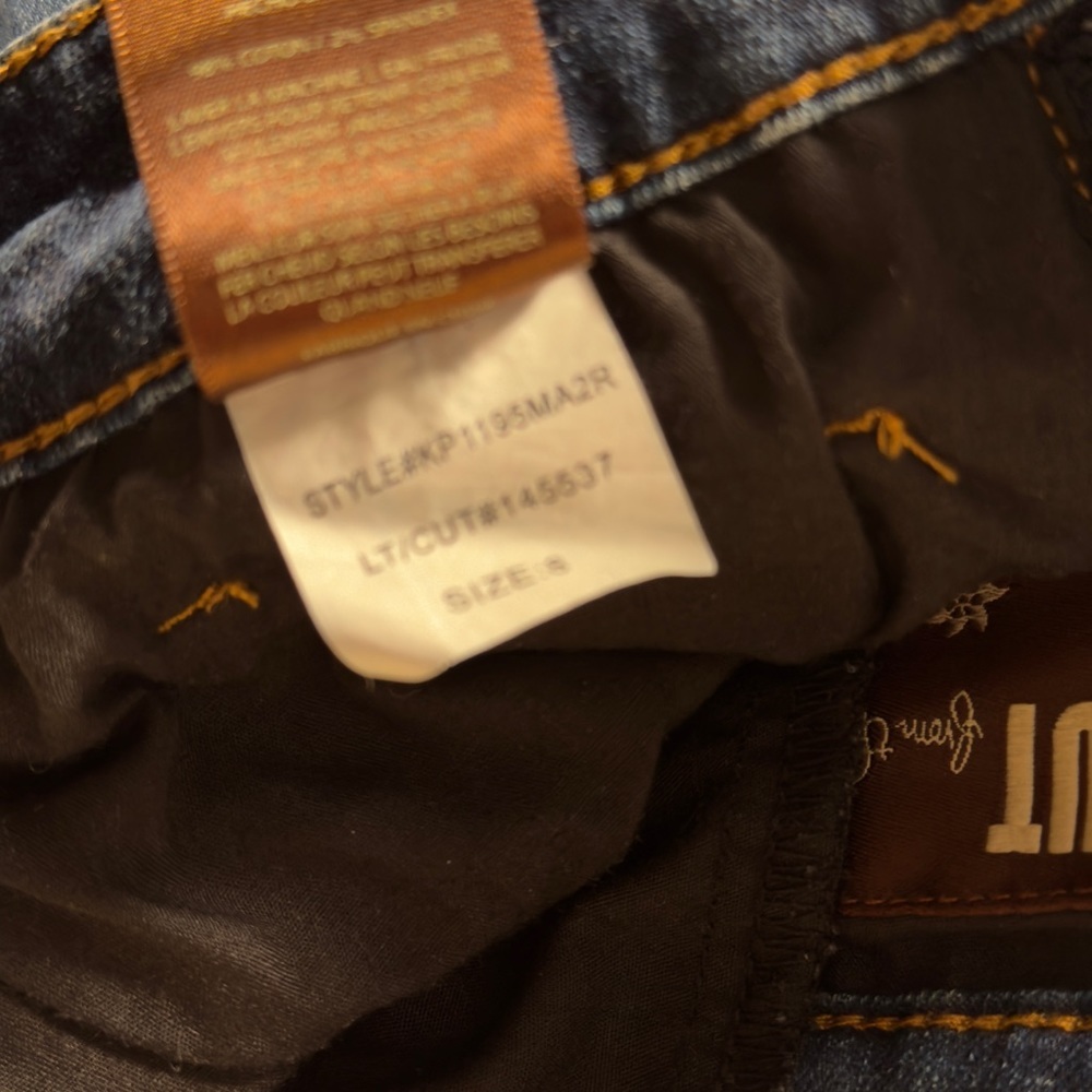 Kut From the Kloth Asher Frayed Cuffed Straight Leg Jeans Size 8 - Picture 4 of 12